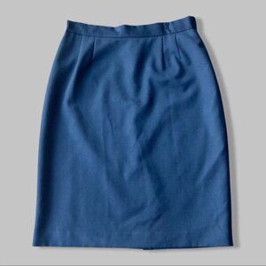 Vintage Bellessa Pure Wool Navy Pencil Skirt